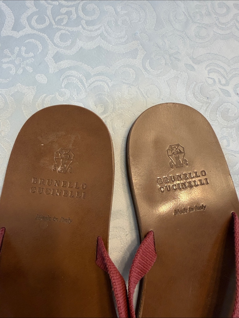 Brunello Cucinelli Brown Sandals with Red Straps - Picture 3 of 16